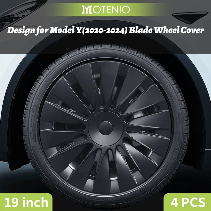 Diseño de 4 Uds para vehículo Tesla Model Y 2020-2024, tapa de cubierta de rueda de hoja de cobertura completa, tapacubos de 19 pulgadas, accesorios para automóviles