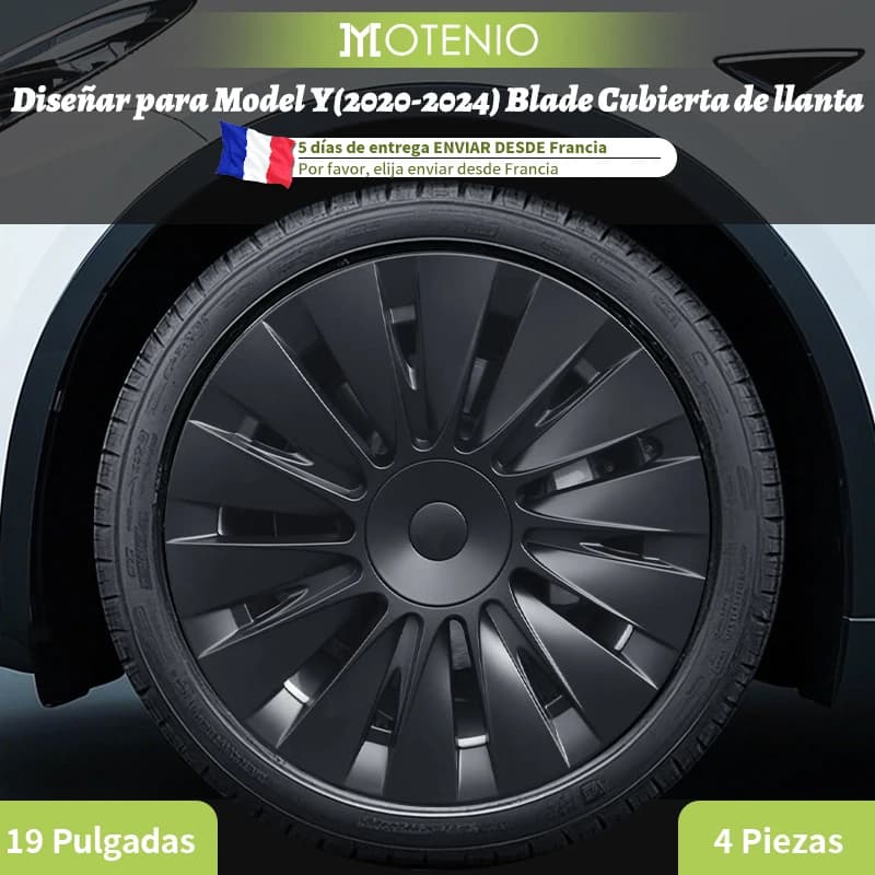 Diseño de 4 Uds para vehículo Tesla Model Y 2020-2024, tapa de cubierta de rueda de hoja de cobertura completa, tapacubos de 19 pulgadas, accesorios para automóviles