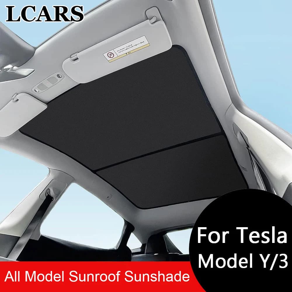 2 uds para Tesla Model 3/Y/3 Highland/Y Juniper tela de hielo hebilla sombras para techo de vidrio techo solar delantero y trasero tragaluz parasol