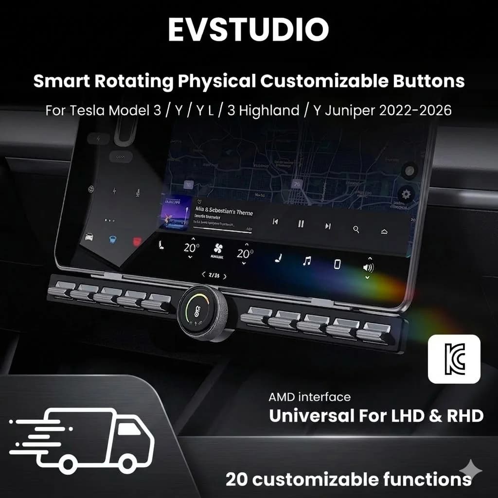 Botones Físicos Giratorios Personalizados 3.0 para Tesla Model 3 Highland/Y Juniper/Y L, Interruptor de Control de Consola Central, Botones SWC