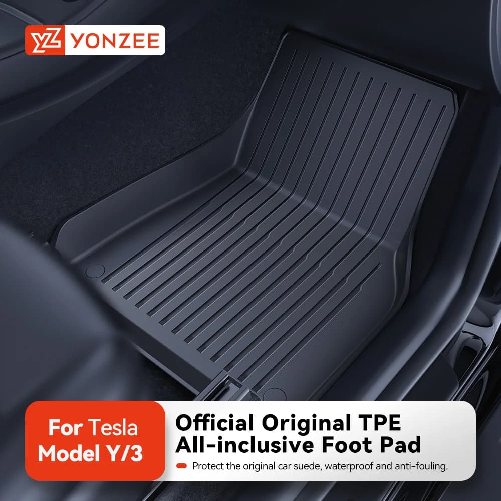 Alfombrillas de coche YZ TPE para Tesla Model 3 Highland Model Y 2019-2025, juego de alfombrillas para equipaje, alfombrillas antideslizantes impermeables para maletero para las cuatro estaciones