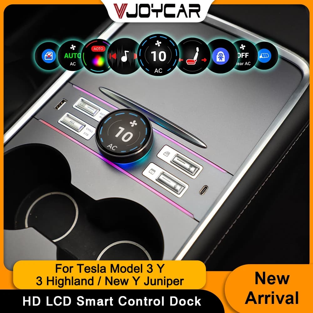 Nueva llegada LCD botones inteligentes perilla para Tesla modelo 3 Y 3 Highland nuevo Y Juniper puerto USB tipo C base de Control físico