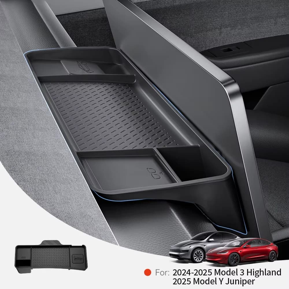 YZ para Tesla Model Y Juniper Model 3 Highland caja de almacenamiento de pantalla trasera organizador soporte para tablero caja de pañuelos bandeja Accesorios