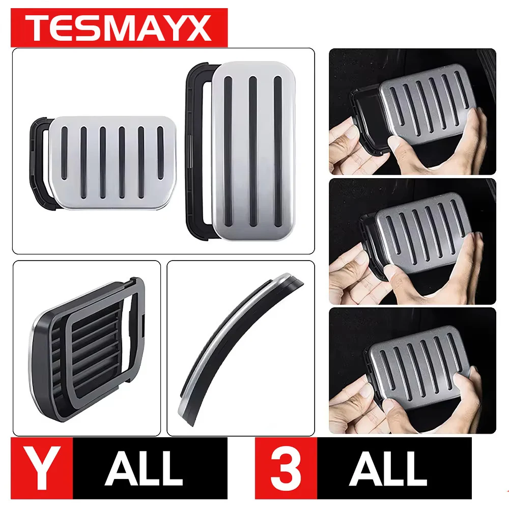 Juego de Pedales de Rendimiento, Cubiertas para Pedales de Acelerador y Freno para Tesla Model Y Juniper Model 3 2021-2026, Accesorios, Alfombrilla para Pedales