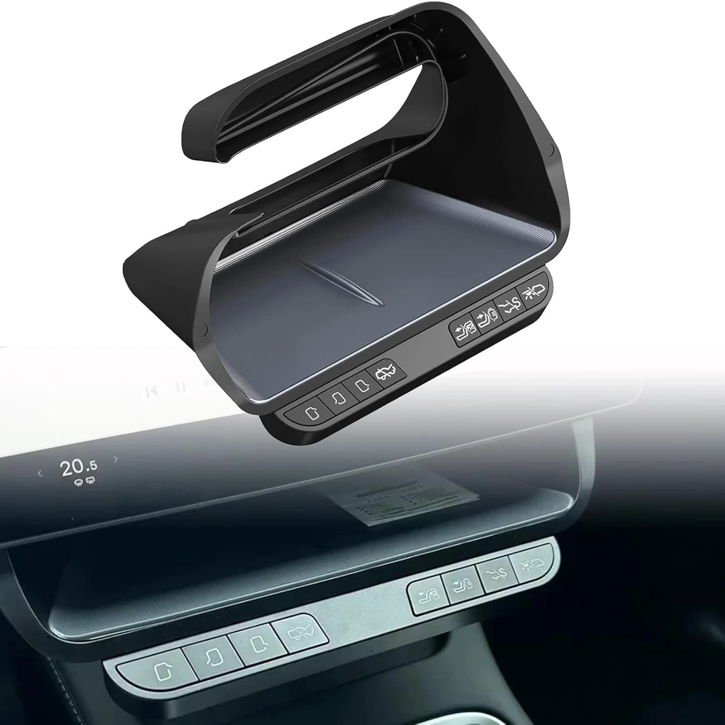 Organizador de consola Central, botón inteligente para Tesla Model 3/Y 2021-2023, caja de almacenamiento de pantalla Central, Control de ajuste de asiento de puerta de coche