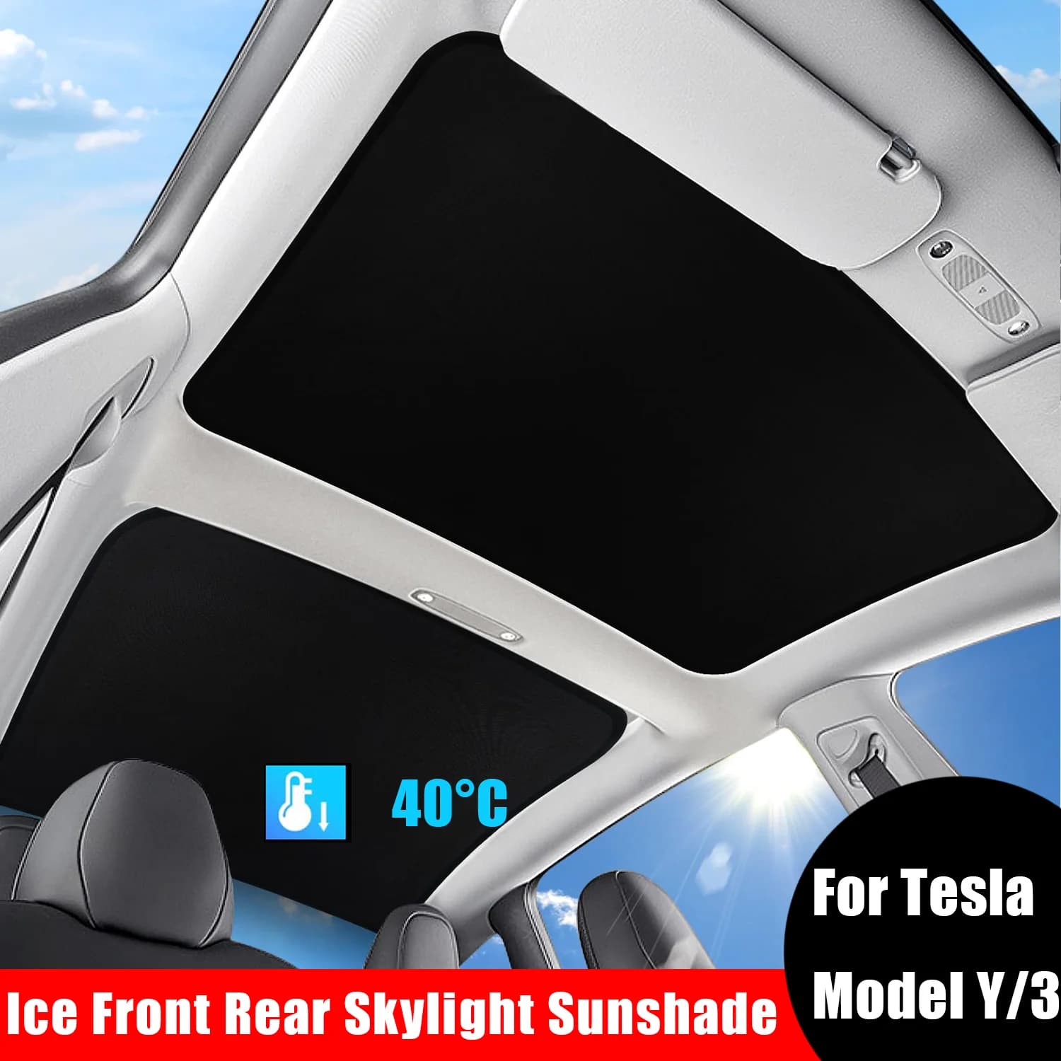 Parasoles para Tesla Model 3 techo corredizo Highland 2025 modelo Y 2020-25 hebilla de tela de hielo parasol de cristal accesorio para tragaluz delantero y trasero