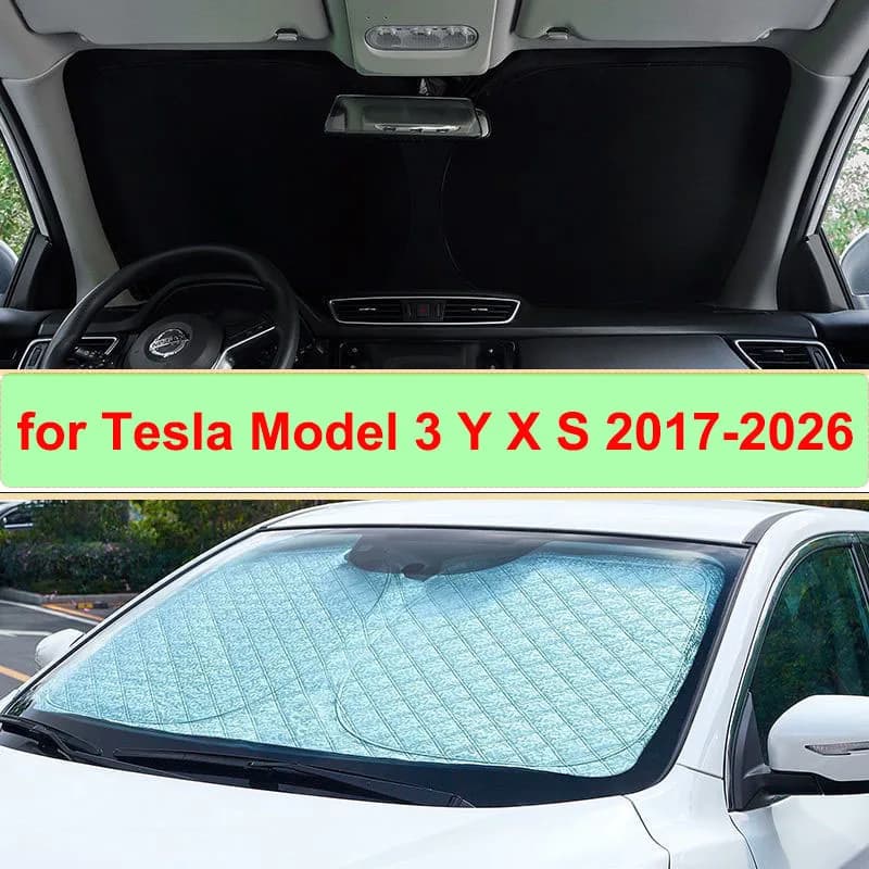 Parasol para Parabrisas Delantero para Tesla Model Y Juniper 2026, Parasol Grueso para Model 3 X S 2025 2024, Cubierta de Pantalla Anti-UV