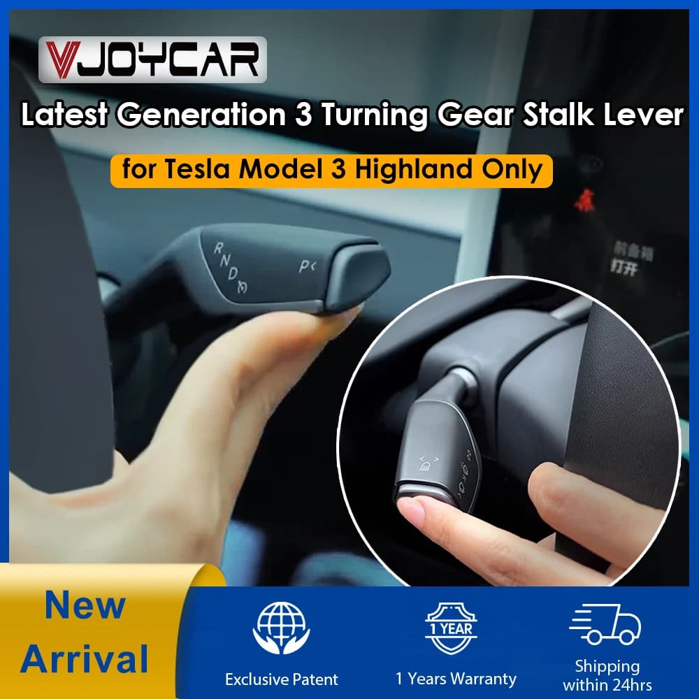 VJOYCoche 2025 nueva palanca de tallo de engranaje Gen3 para Tesla modelo 3 tallos giratorios de tierras altas manillar de cambio estilo OEM aplicación personalizada
