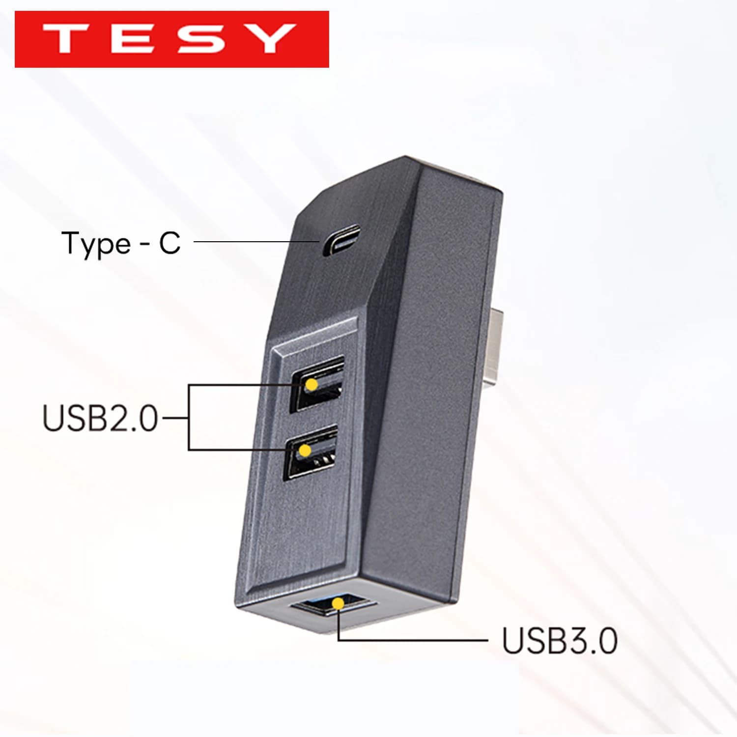 Hub USB TESY para el Glovebox de Tesla Model YL Y Juniper Launch Model 3 Highland, divisor digital tipo C, estación de transmisión de datos