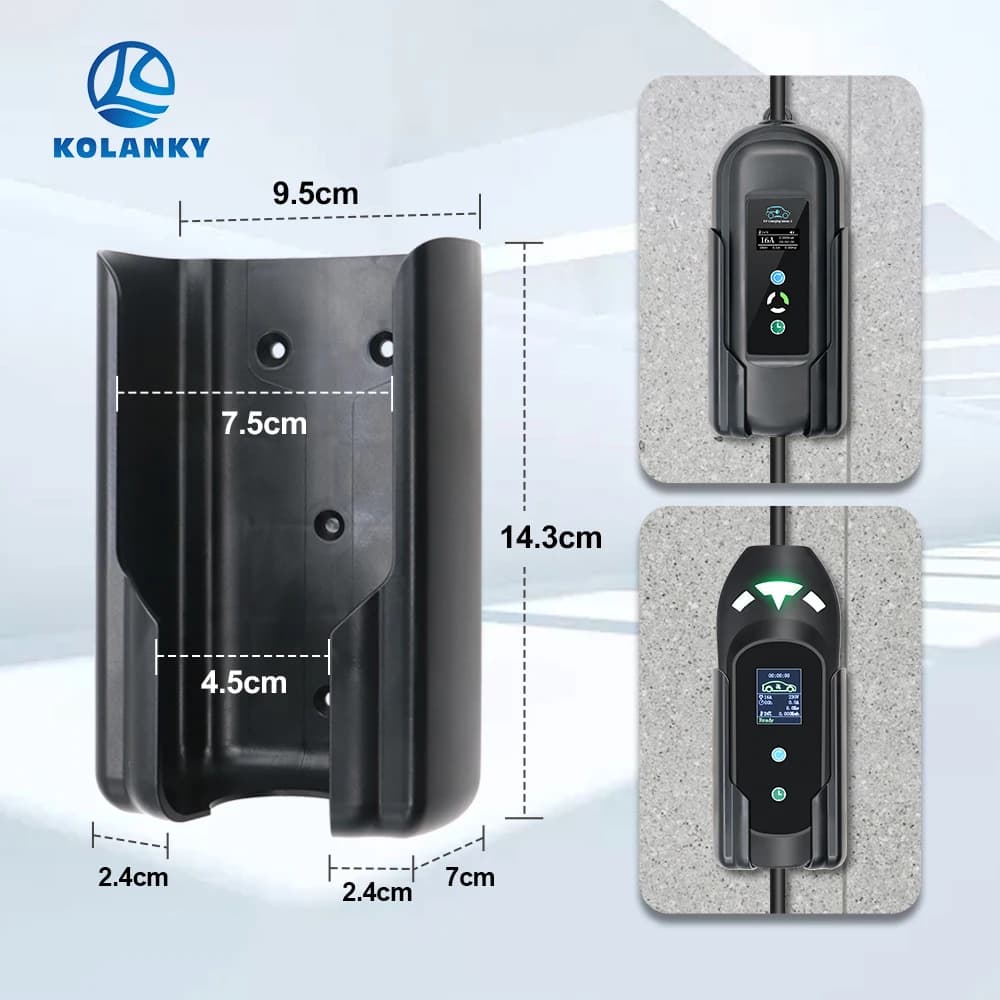 Tesla Soporte para Caja de Control de Cochegador de Vehículos Eléctricos, Soporte para Wallbox de Cochega EV, Fácil Instalación, Plástico ABS