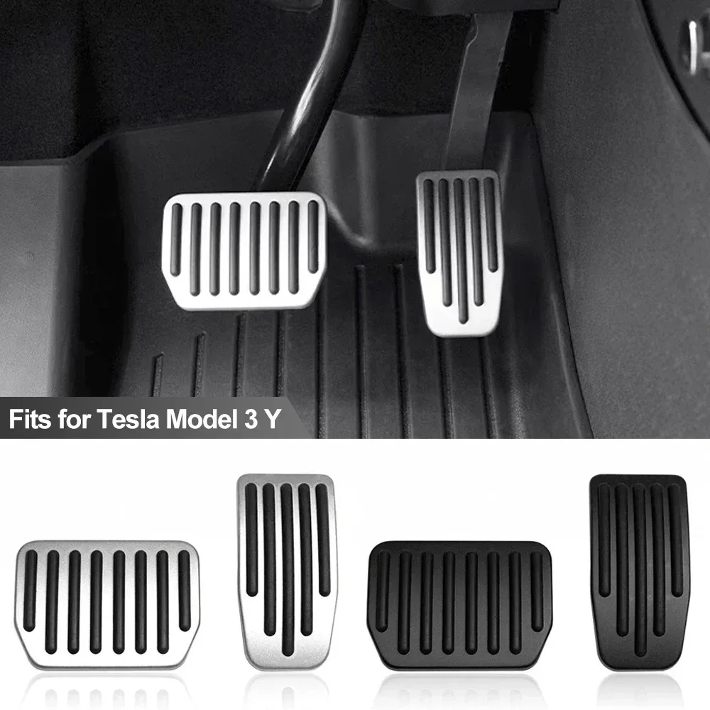 Para Tesla Model Y 3 Highland mejora almohadillas de Pedal cubierta antideslizante acelerador freno reposapiés rendimiento esteras de aluminio Accesorios