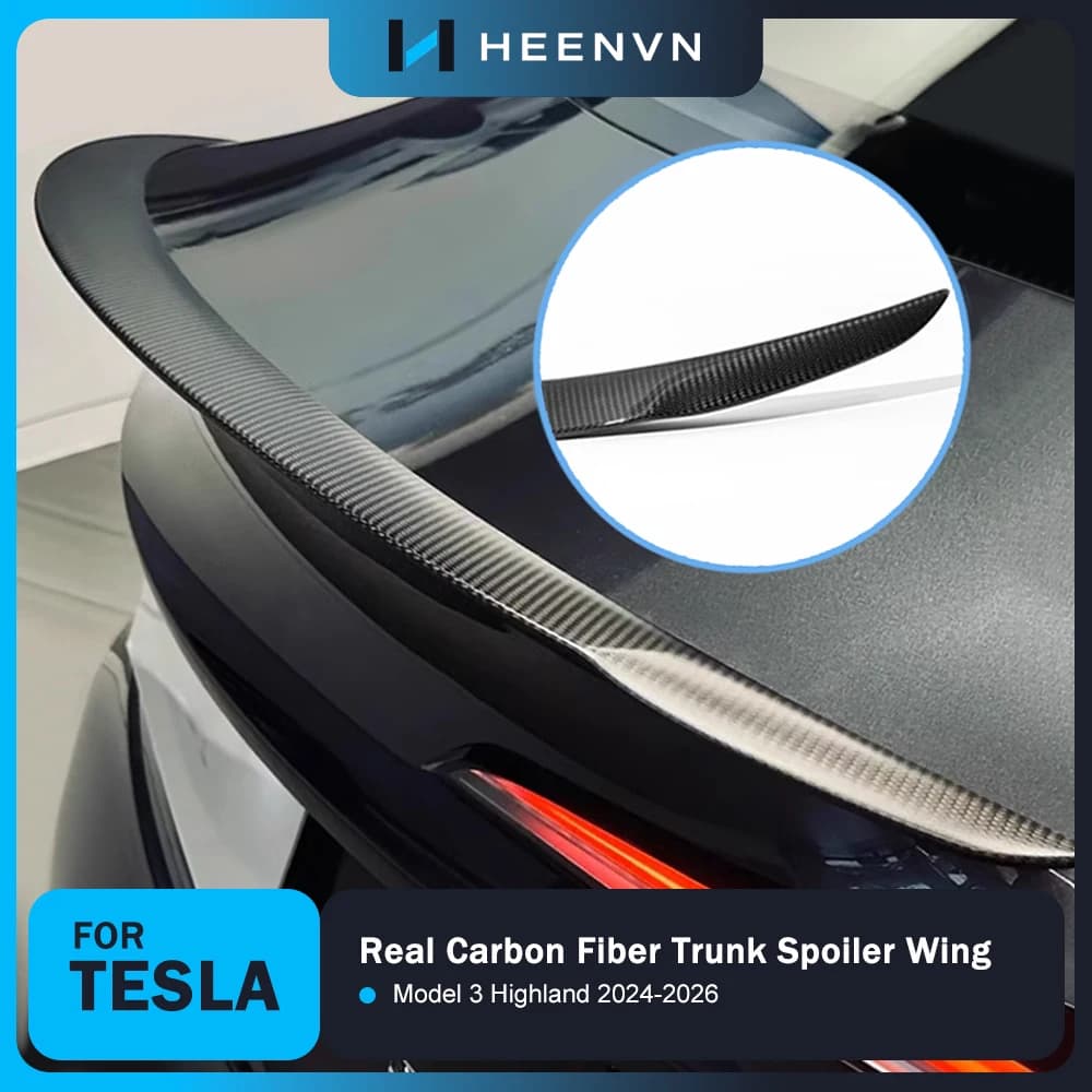 Alerón Trasero de Fibra de Cochebono Real Versión Perparamance Heenvn para Tesla Model 3 Highland 2024-2026, Accesorios Exteriores para el Maletero