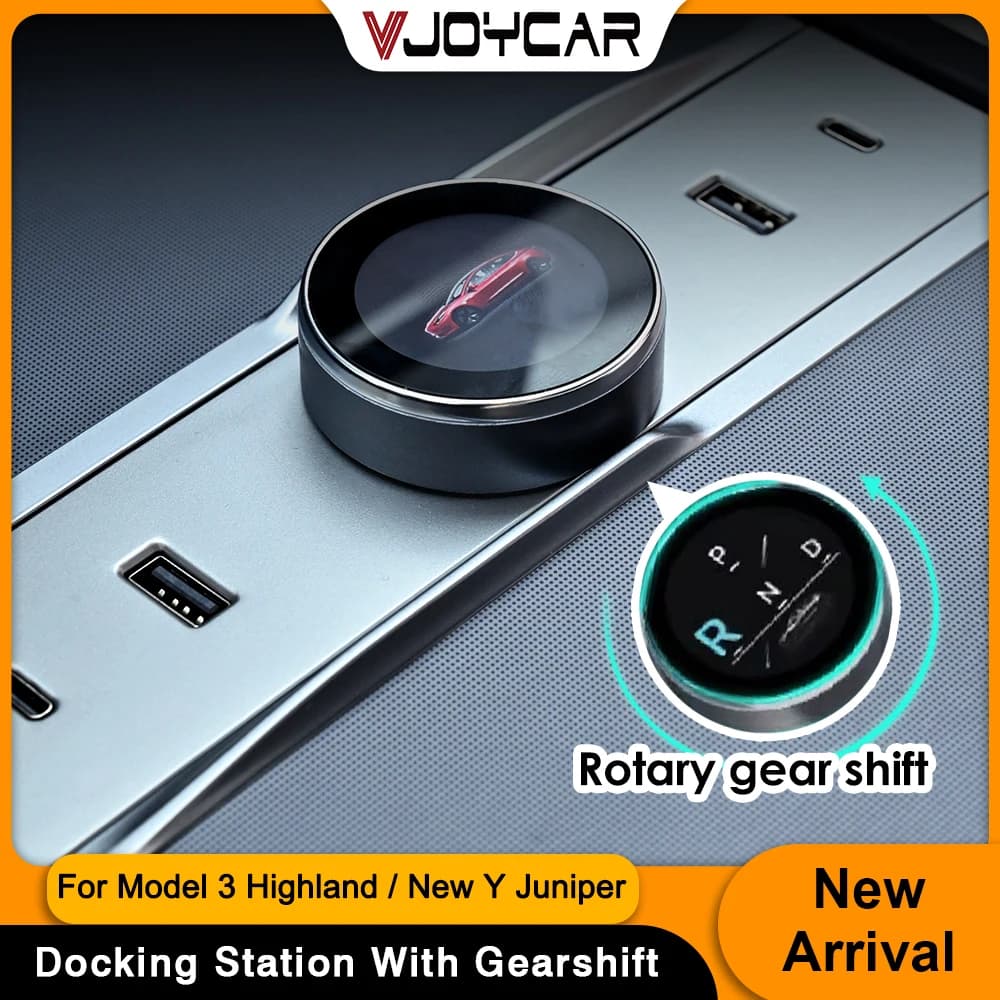 Para Tesla Model 3 Highland New Y Juniper LCD botón de cambio de marchas puertos USB tipo C rendimiento Plug & Play 2 en 1 perilla de Cochega y cambio