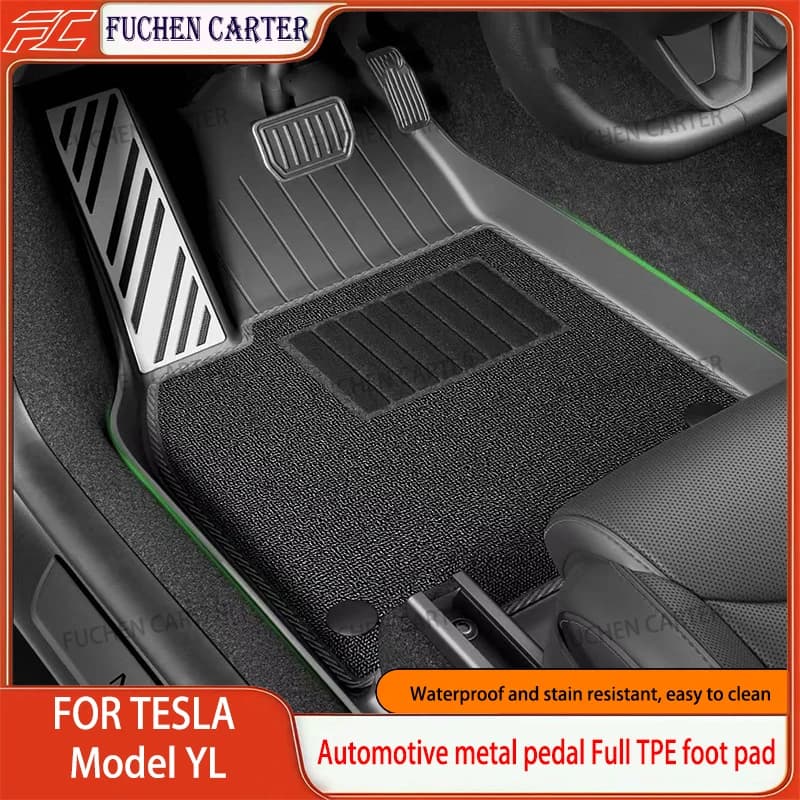 Alfombrillas para Auto Tesla Modelo YL 2026, Alfombrillas Impermeables Antideslizantes para las Cuatro Estaciones, Alfombrilla para Maletero de TPE, Accesorios Especiales para Auto