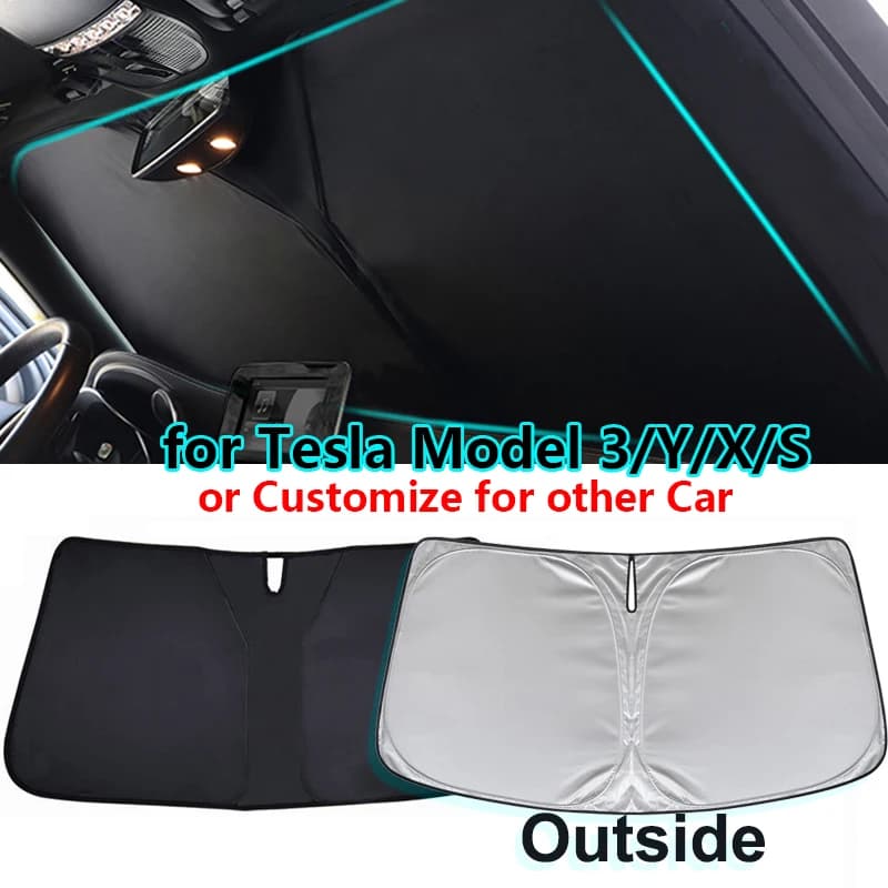 Para Tesla Model 3 + Y Juniper 2024 2025 parabrisas delantero trasero parasol Anti-UV visera protectora de pantalla parasol de coche