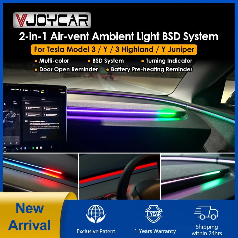 Nuevo Y Juniper modelo 3 Highland sistema de luz ambiental de ventilación de aire inteligente sistema BSD de monitoreo de punto ciego para Tesla modelo 3 Y 2021 +