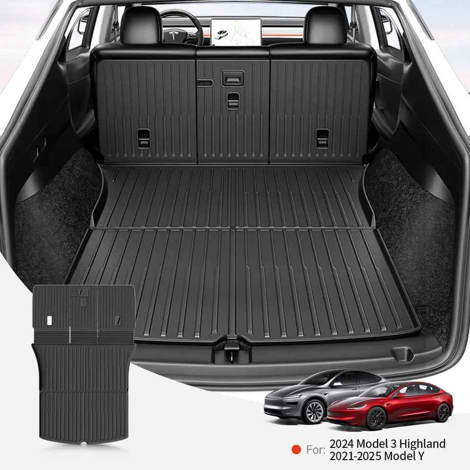 Alfombrilla de Maletero YZ para Tesla Model 3 Y Highland Juniper 2021-2026, Todo en Uno, TPE, Impermeable, Antideslizante, para las Cuatro Estaciones