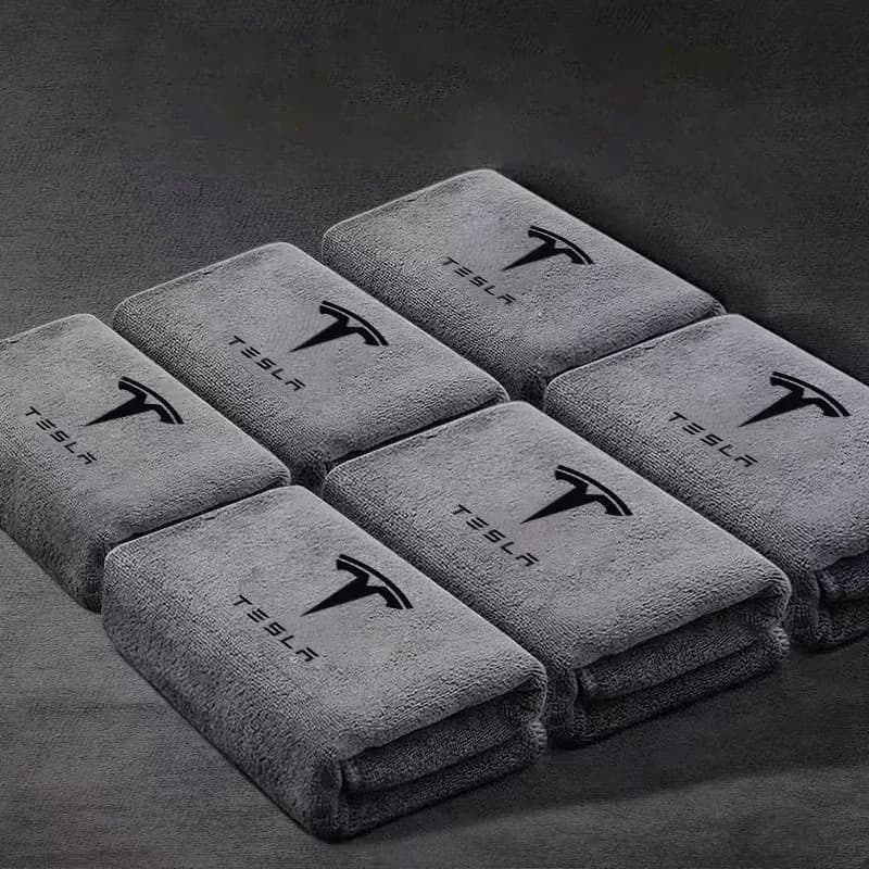 Toalla de microfibra para lavado de coches, paño de limpieza y secado para Tesla Model 3 Model S Model X Model Y Cybertruck Roadster, accesorios para automóviles