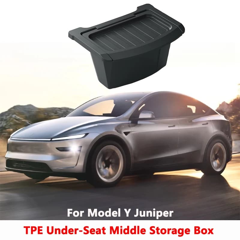 Caja de Almacenamiento para Consola Central Trasera para Tesla Model Y Juniper 2025-2026, Organizador de Asiento Trasero de TPE, Accesorios Interiores