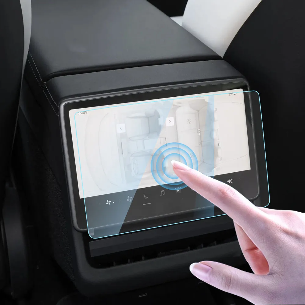 Protector de película de vidrio templado para coche Tesla Model 3 Highland Model Y Juniper 2024 2025 película de pantalla táctil de Control central de fila trasera