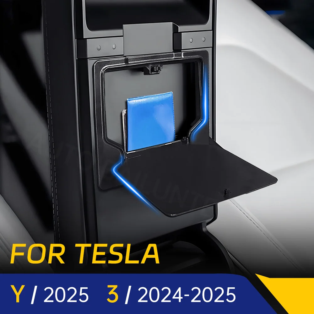 Organizador de apoyabrazos central para coche, caja de almacenamiento oculta, accesorios para el nuevo modelo Tesla 3 Highland 2024 2025 modelo Y 2025