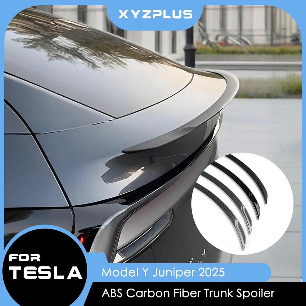 Alerón ABS de fibra de Cochebono para Tesla modelo Y enebro 2025 maletero trasero con tapa alerón Original modificado accesorios p