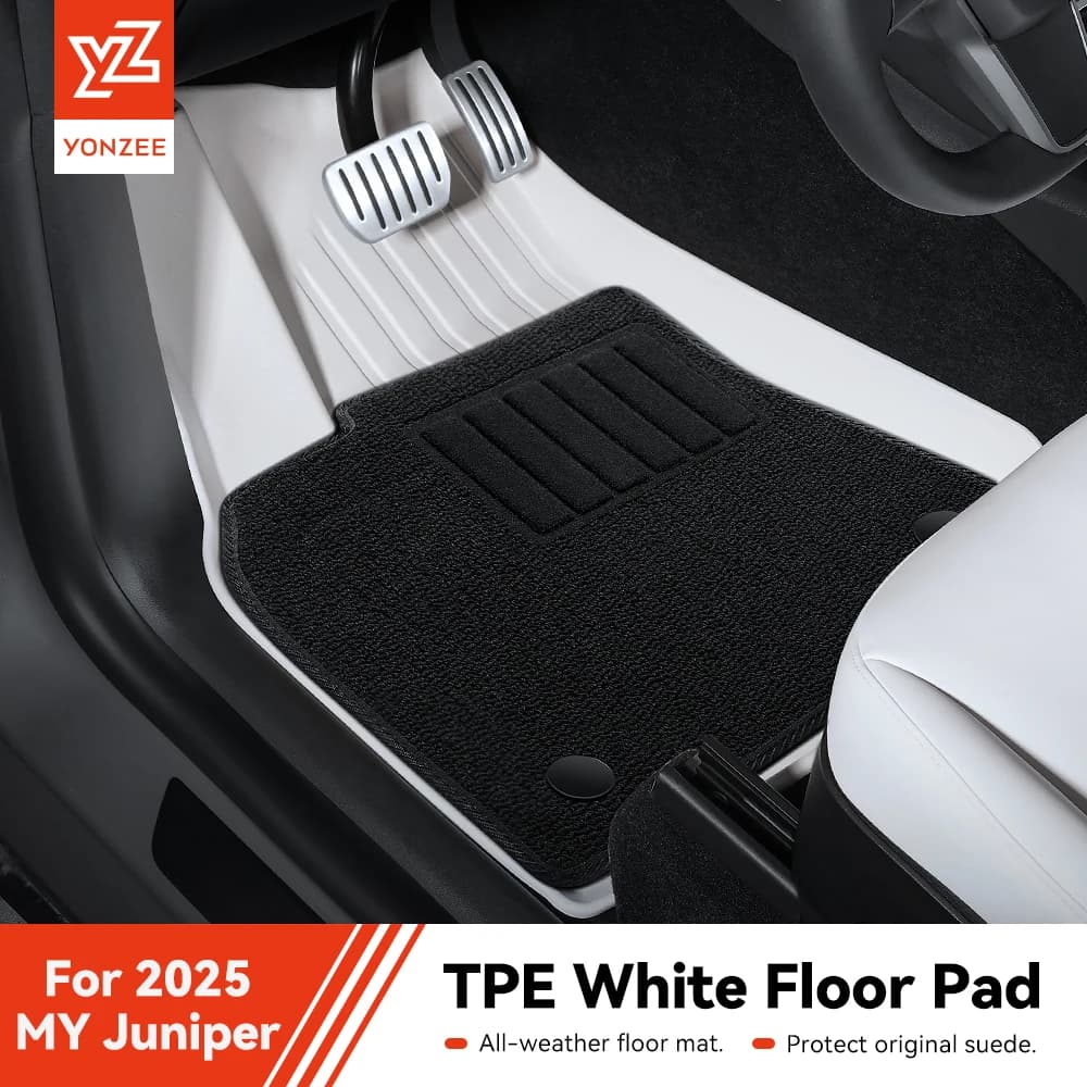Alfombrilla para Maletero YZ TPE Blanca para Tesla Model Y Juniper 2025-2026, Alfombrilla para Equipaje, Alfombrillas para Piso Completamente Rodeadas, Impermeables y Antideslizantes
