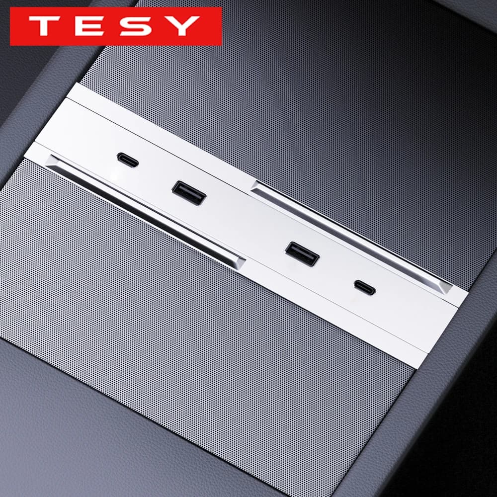 TESY Para Tesla Model YL Y Launch Juniper, Hub USB Tipo-C de 65W para Control Central, Cochega Rápida, Base de Expansión para Model 3 Highland