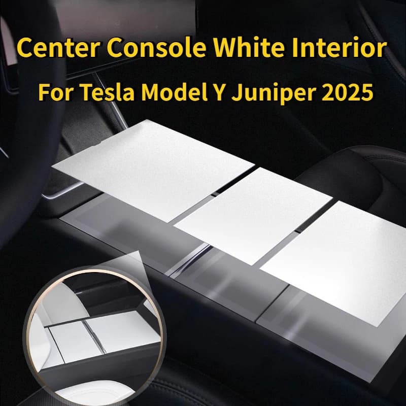 Caja de almacenamiento de Control Central para Tesla Model Y Juniper 2025, marco de pantalla de salida de aire trasera, embellecedor blanco para coche, accesorios para traje Interior