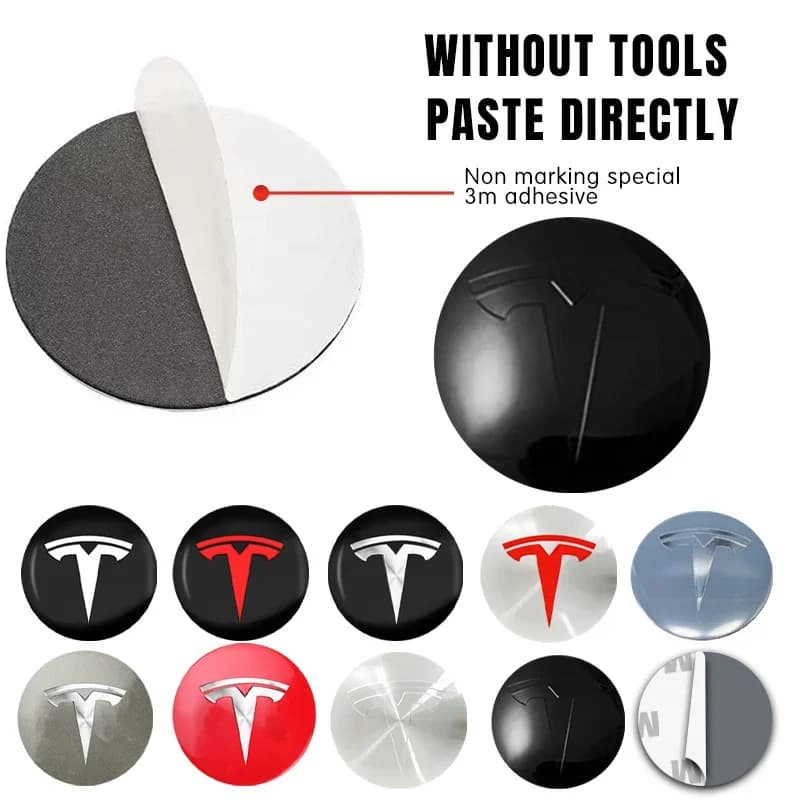 4 Uds 56mm tapa de cubo Tesla tapa central Logo pegatina de alta calidad para Tesla modelo 3 Y S X pegatina de coche personalizada accesorios de coche