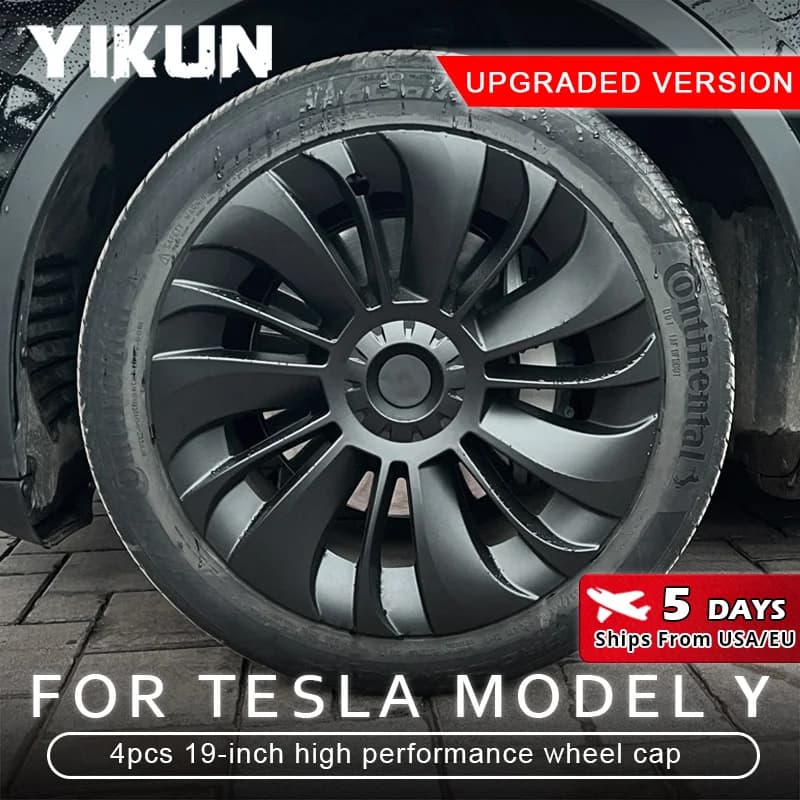 4 Uds tapacubos de repuesto para rueda de coche tapacubos de automóvil de rendimiento de 19 pulgadas accesorios de cubierta completa para Tesla Model Y 2023 2024