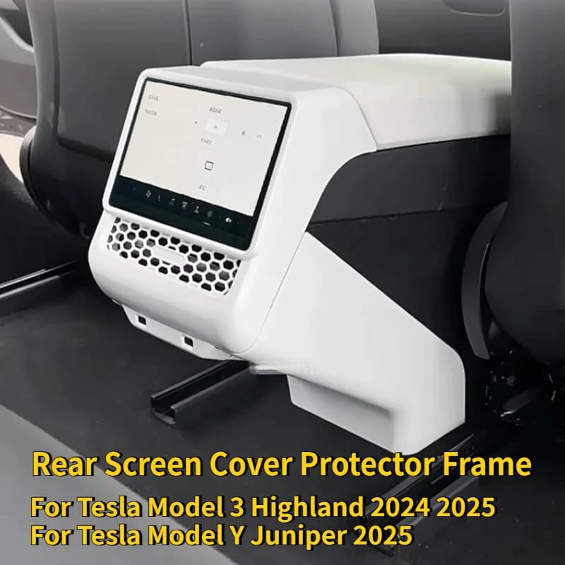 Protector de Pantalla Trasera para Tesla Model Y Juniper 2025, Marco Protector de Rejilla de Ventilación Trasera, Accesorios Interiores Blancos para Automóvil