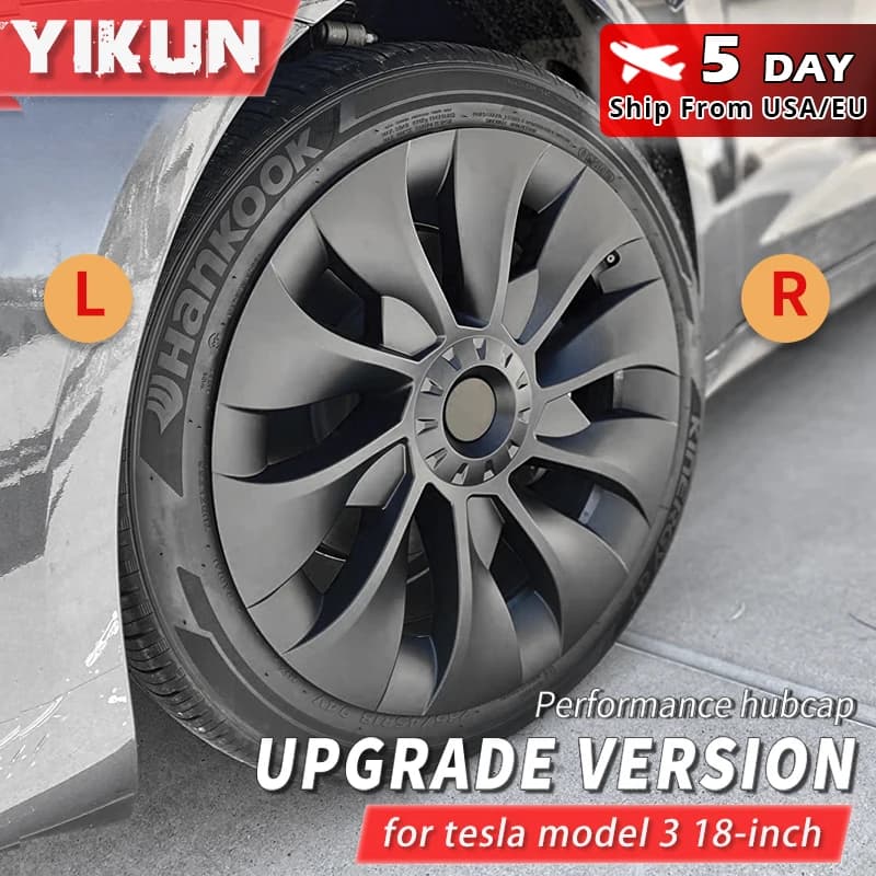 Cubierta de llanta completa de coche, accesorio de rendimiento de tapa de cubo de 4 piezas, para Tesla Model 3, 18 pulgadas, Hubcap 2018-2023