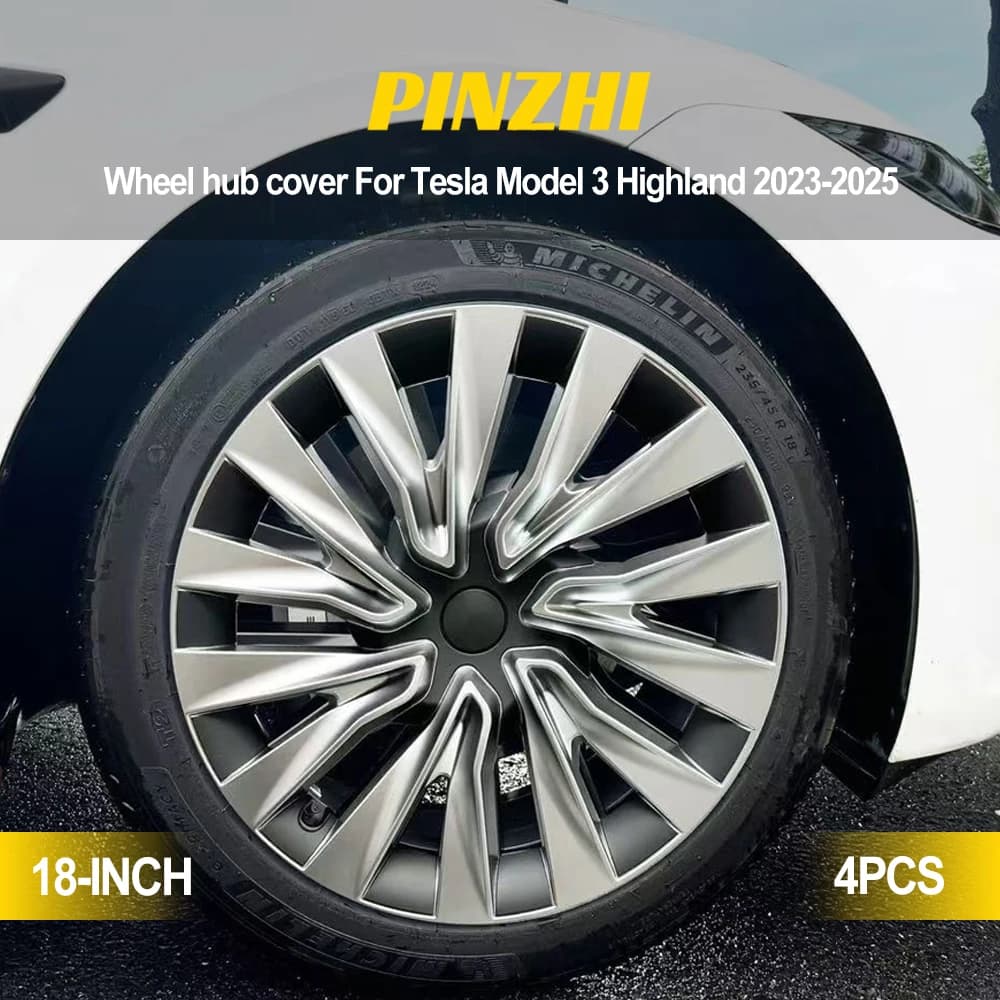 4 Uds diseño de cubierta de rueda para Tesla Model 3 Highland 2023-2025 tapacubos de 18 pulgadas estilo turbina tapacubos accesorios de repuesto