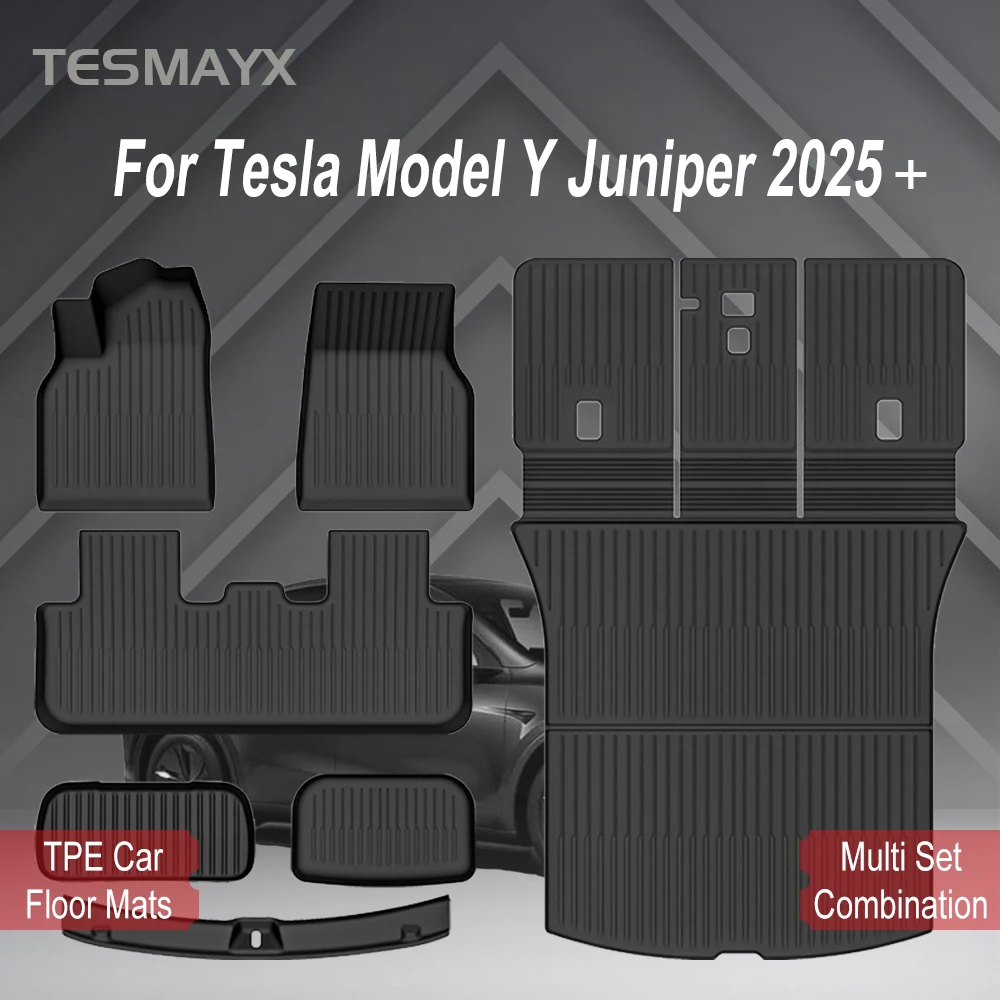 Para Tesla Model Y Juniper 2025 2026 alfombrillas de coche pararo de Cochega alfombrillas de maletero respaldo almohadillas de protección accesorios de Interior de coche