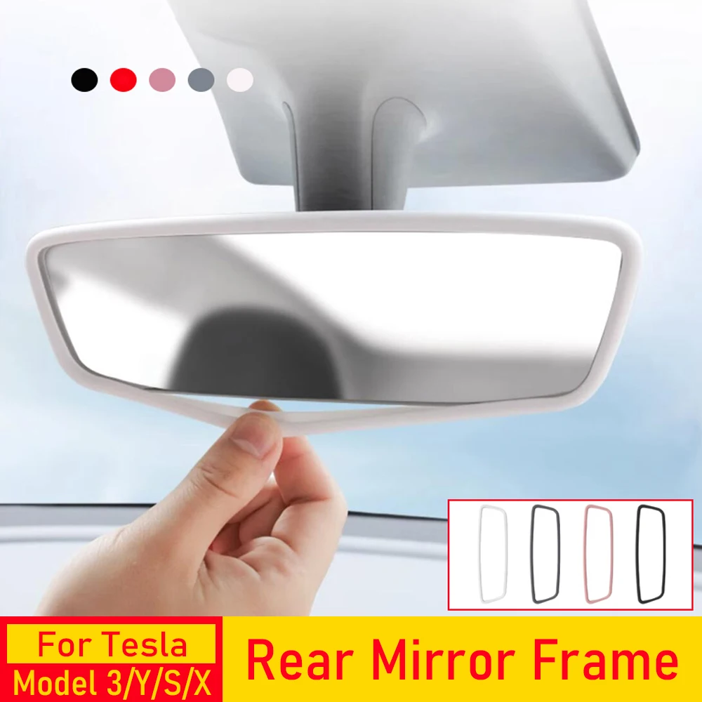 Marco Protector de espejo retrovisor para Tesla Model 3 Y S X 2026 -2019, accesorios para consola central Juniper, embellecedor de cubierta de silicona para espejo