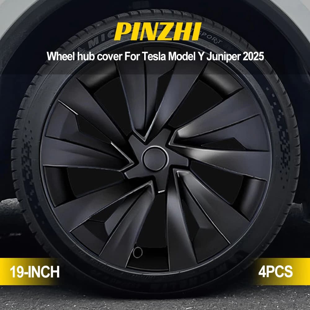 Tapas de rueda de 19 pulgadas para Tesla Model Y Juniper2025, cubierta de rueda de rendimiento, tapa de cubo de rueda de repuesto, accesorios de cubierta completa, 4 Uds.