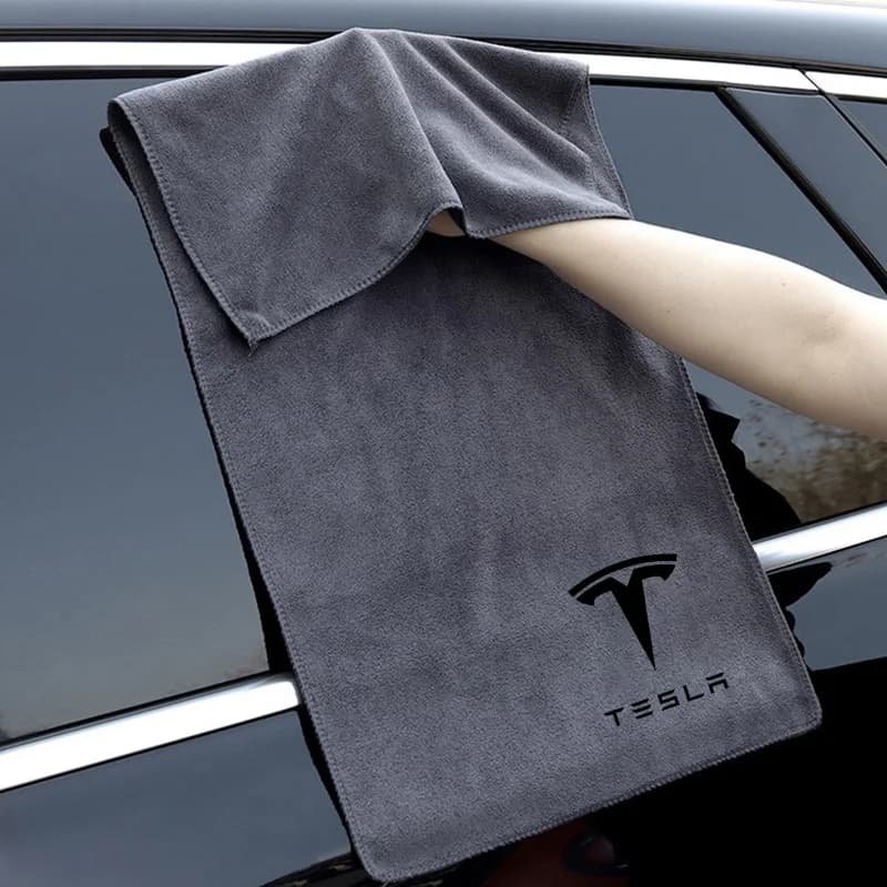 Toalla de microfibra para lavado de coches, paño de limpieza y secado, accesorios para automóvil, para Tesla Model Y Juniper Model 3 Model S Model X Cybertruck