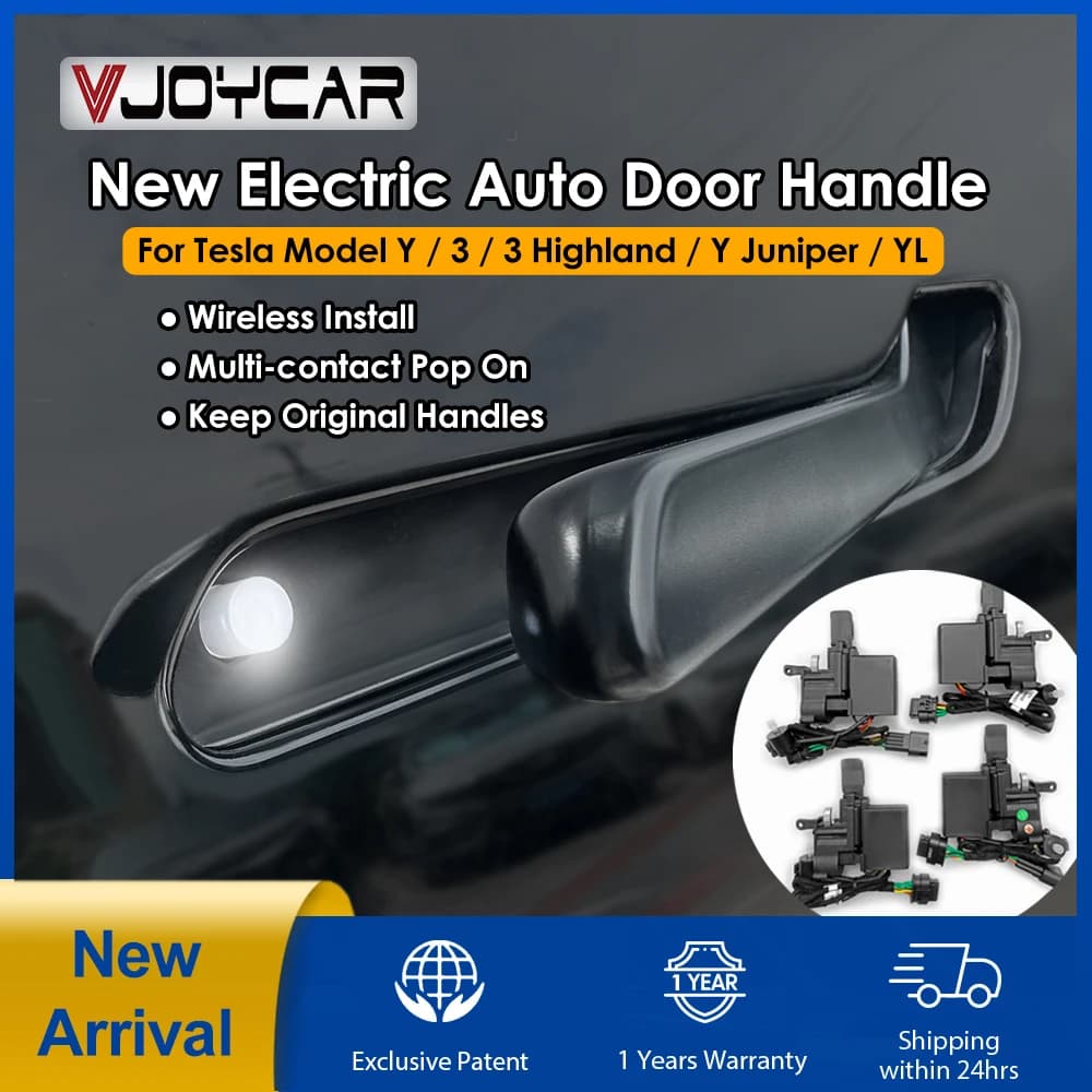 VJOYCoche Nuevo Juniper OEM Manija de puerta cromada para Tesla Model YL 3 Y 3 Highland con modo de bienvenida y función pop-up multicontacto