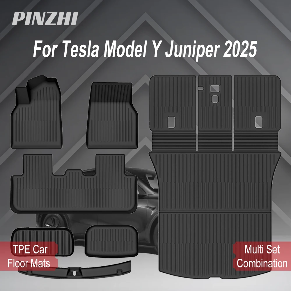 Para Tesla nuevo modelo Y Juniper 2025 + alfombrillas de TPE alfombrilla impermeable para equipaje almohadillas para pies resistentes al desgaste modelo alfombrillas para maletero Accesorios