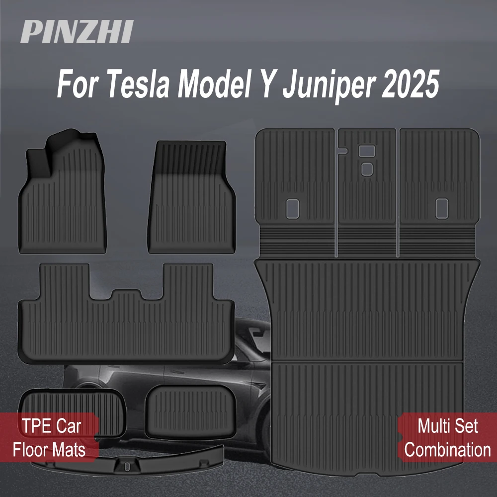 Para Tesla nuevo modelo Y Juniper 2025 + alfombrillas de TPE alfombrilla impermeable para equipaje almohadillas para pies resistentes al desgaste modelo alfombrillas para maletero Accesorios
