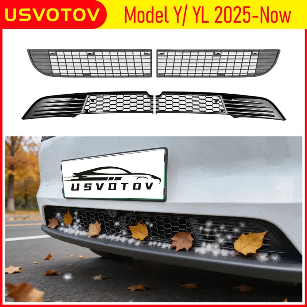 Rejillas de malla para Tesla Model Y Juniper, accesorios premium para Model YL 2026 2025, cubierta de ventilación de entrada de aire para parachoques delantero