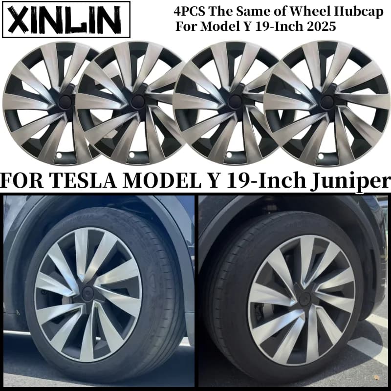 4 Uds cubierta de rueda para Tesla Model Y Juniper 19 pulgadas 2025 cubierta de rueda de repuesto de coche tapa de cubo de automóvil accesorios de llanta completa para coche