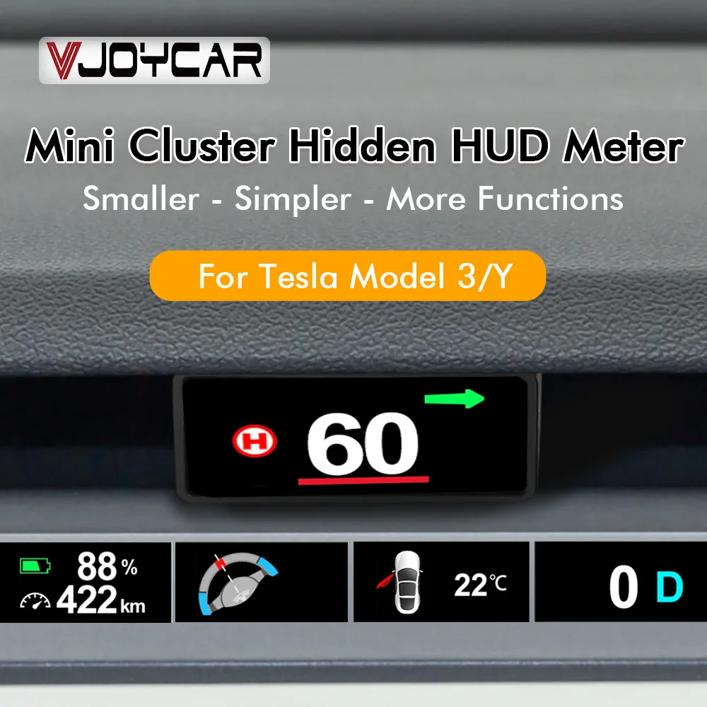 Nuevo HUD oculto para Tesla modelo 3 modelo Y pantalla dedicada temperatura de la batería del engranaje. Velocímetro para accesorios de coche TESLA