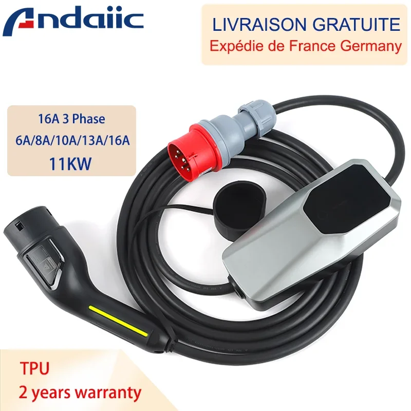 Tesla Cochegador EV tipo 1 tipo 2 3,5 kW 7KW 11KW 22KW Cable caja de pared para vehículo eléctrico 4 metros EVSE impermeable Cochega rápida entrega rápida