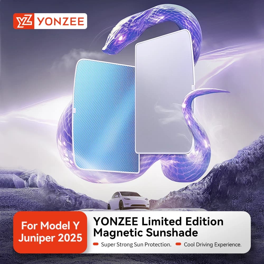 Parasoles Magnéticos de Panal de Abeja YZ para Tesla Model Y Juniper 2025 2026, Color Azul Starship, para Techo Solar Delantero y Trasero