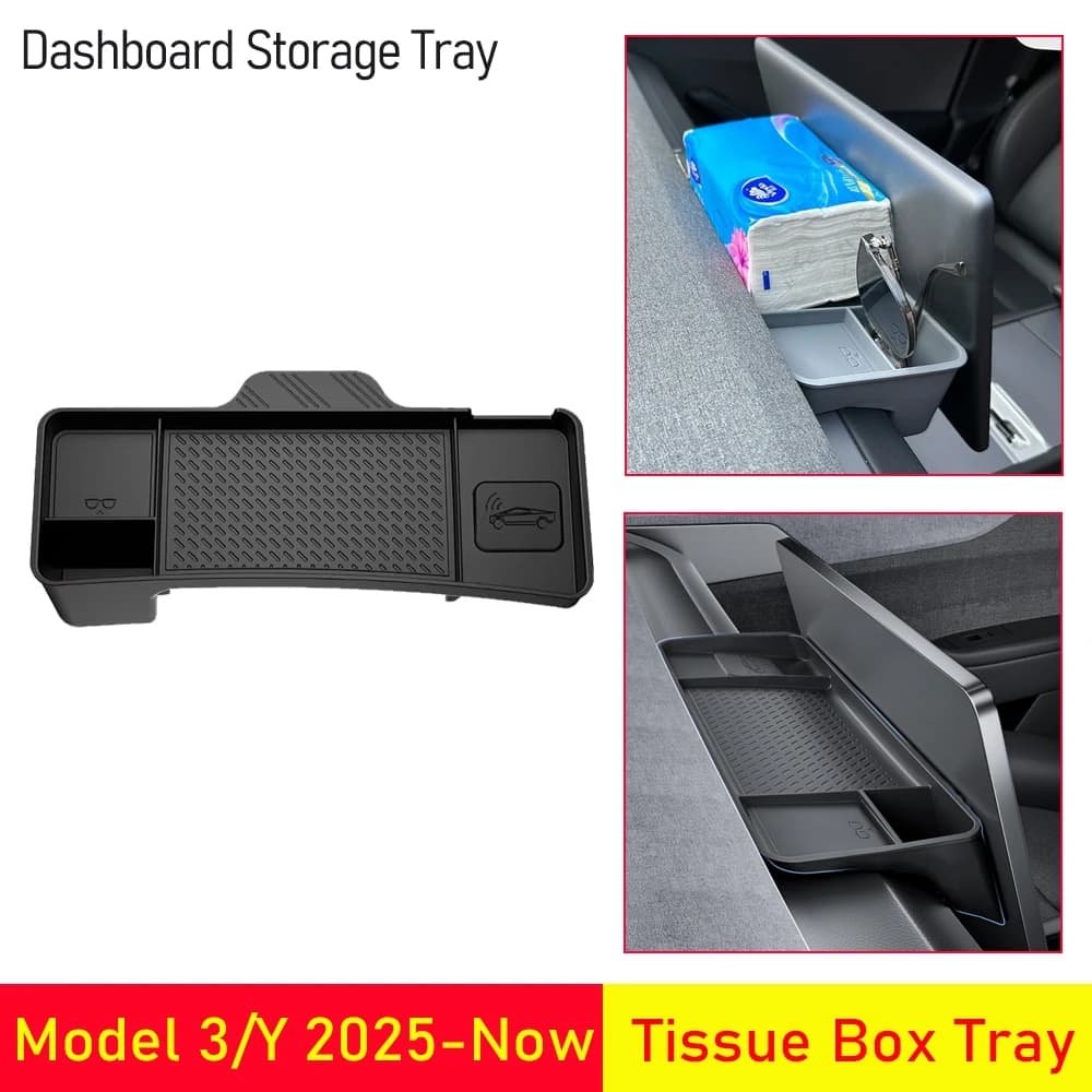 Caja de Almacenamiento para el Tablero de Instrumentos del Tesla Model Y Juniper y Model 3 2025 2026, Organizador para la Consola Central, Porta Gafas de Sol