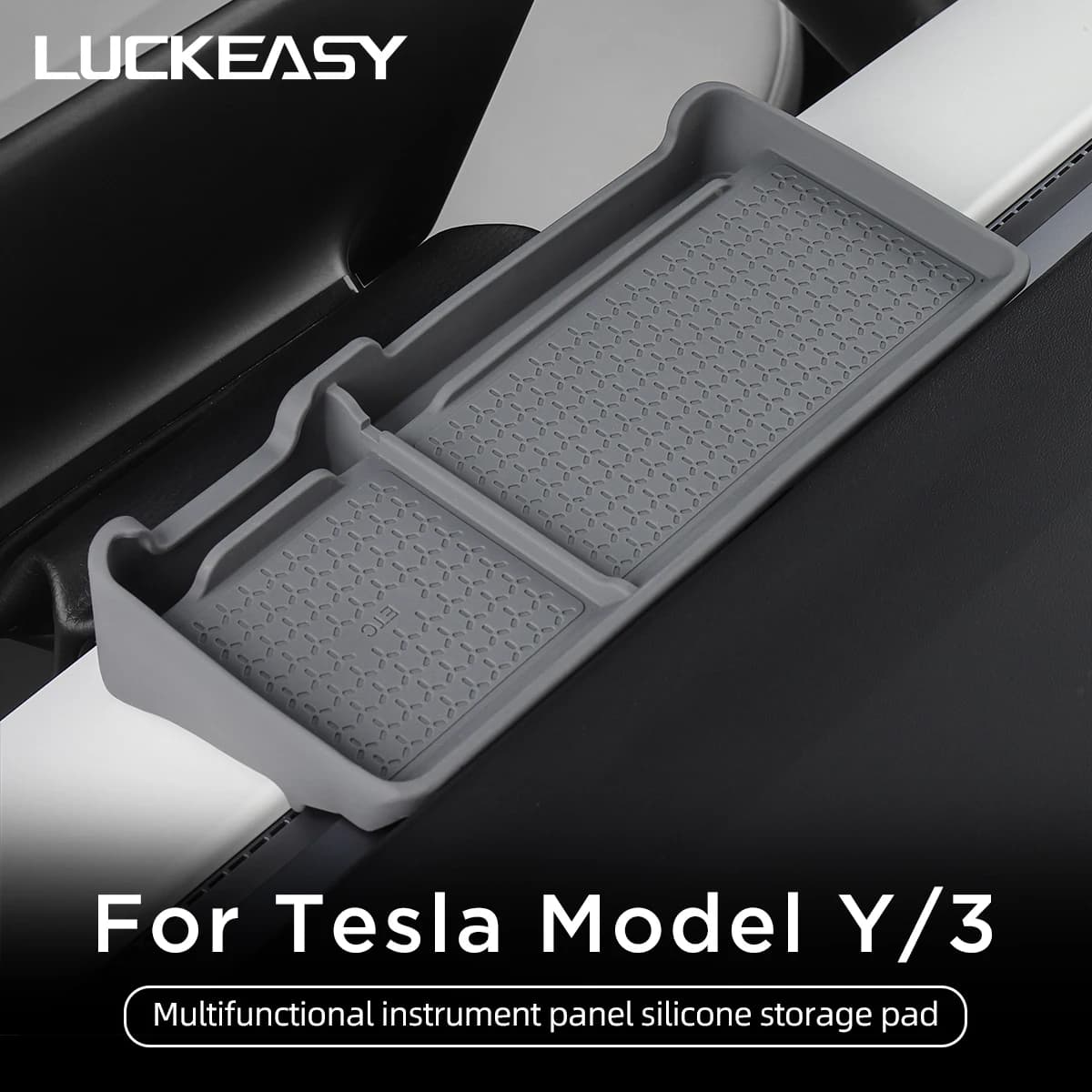 Caja de almacenamiento para el panel de instrumentos del coche, bandeja de almacenamiento trasera para la pantalla de control central, accesorios para Tesla Model 3 Model Y 2021-2023