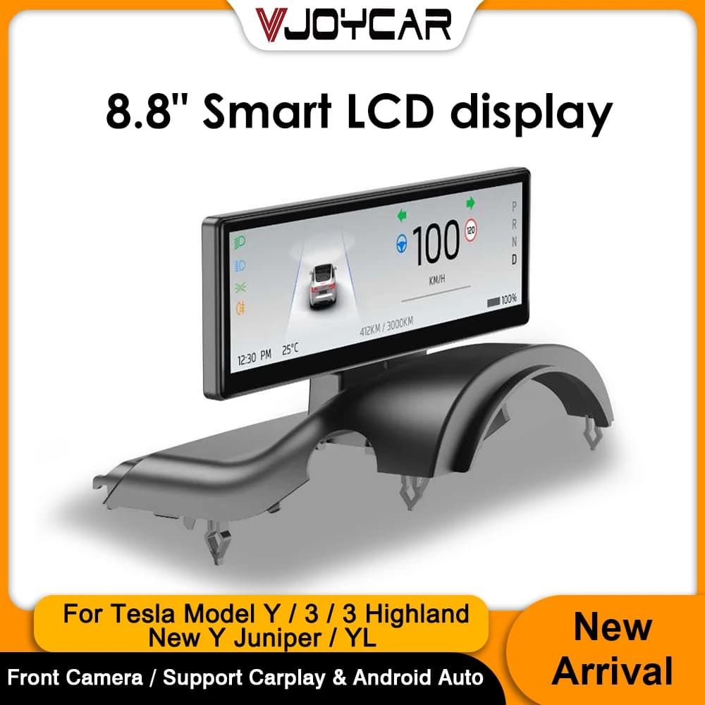 Pantalla inteligente para el tablero de instrumentos VjoyCoche de 8.8 pulgadas, modelo 3 Y para Tesla New Y Juniper 3 Highland YL, compatible con Cocheplay y Android Auto