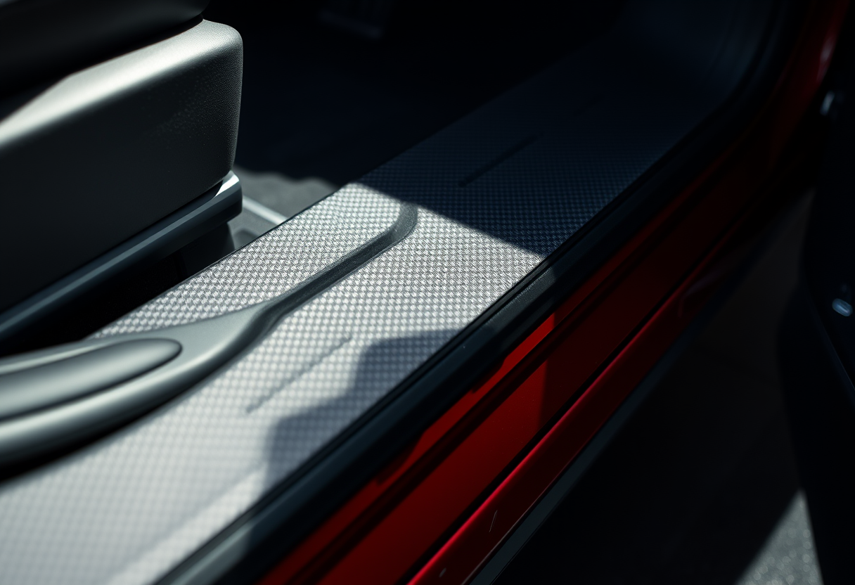 protector umbral puerta tesla model 3 carbono